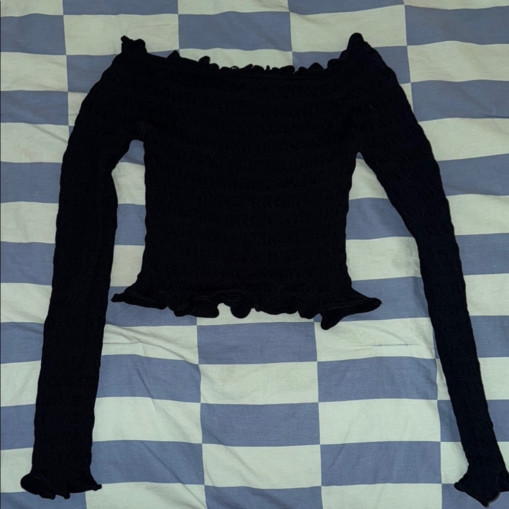 Elegant Zara Black Off-Shoulder Top